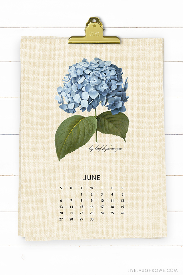 Vintage Botanical Printable 2021 Calendar
