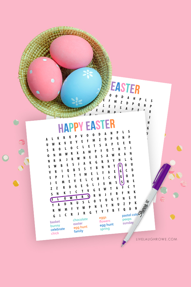 Easter Word Search with Marker