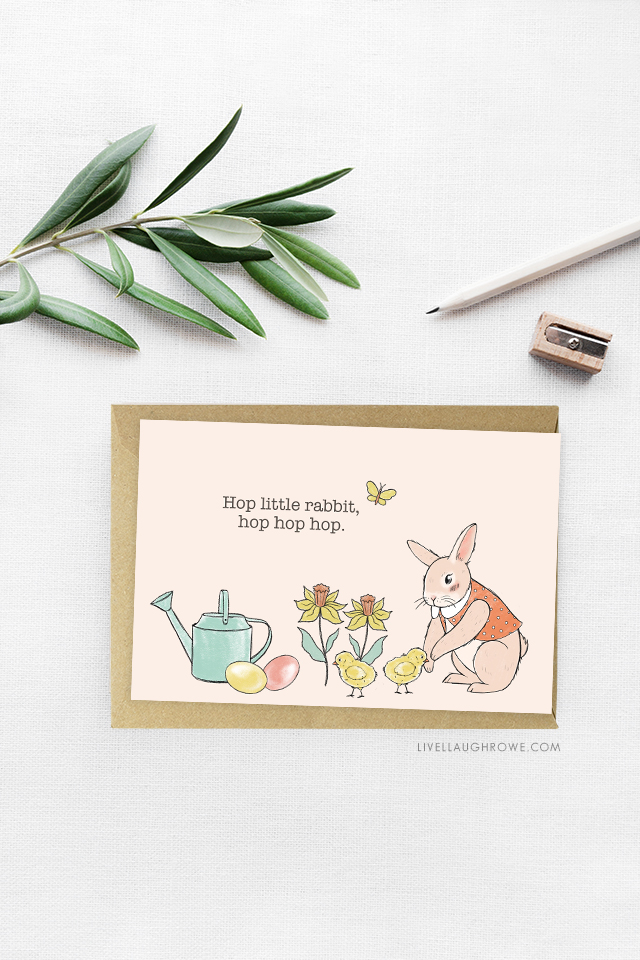 Hop Little Rabbit 4x6 Printable