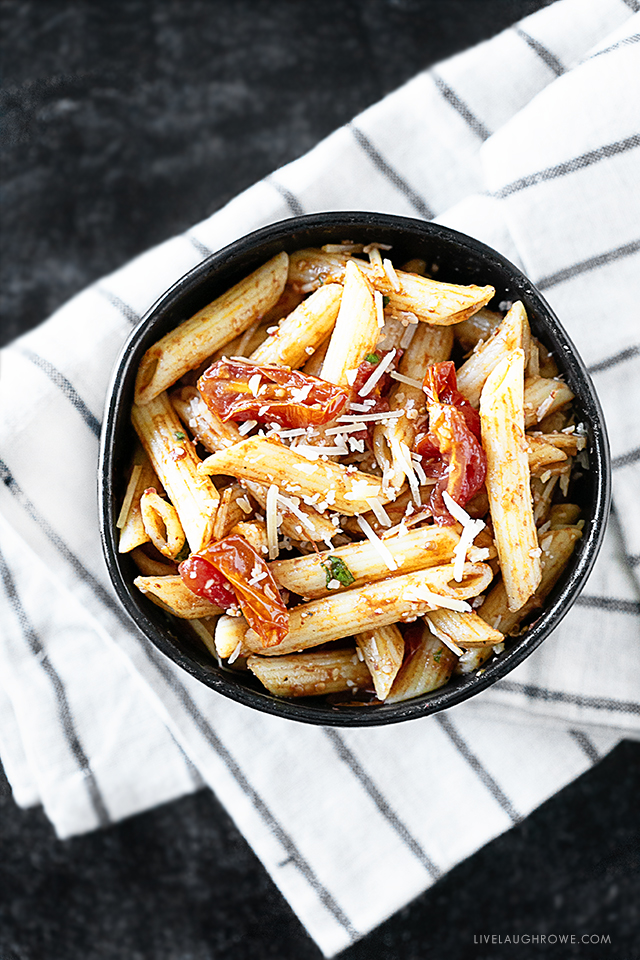 Oven Roasted Cheery Tomatoes with Penne Pasta
