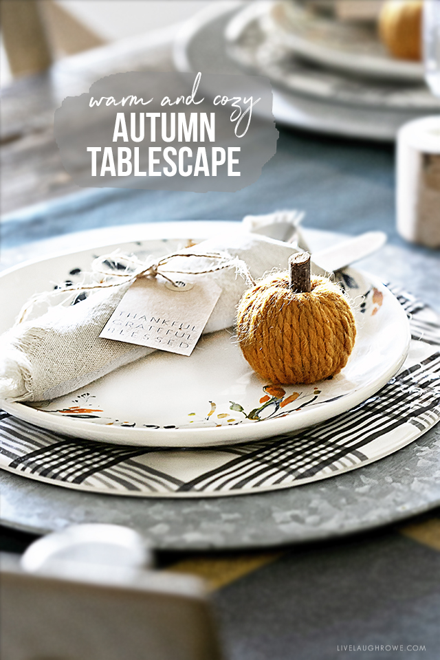 Place Setting on Autumn Tablescape