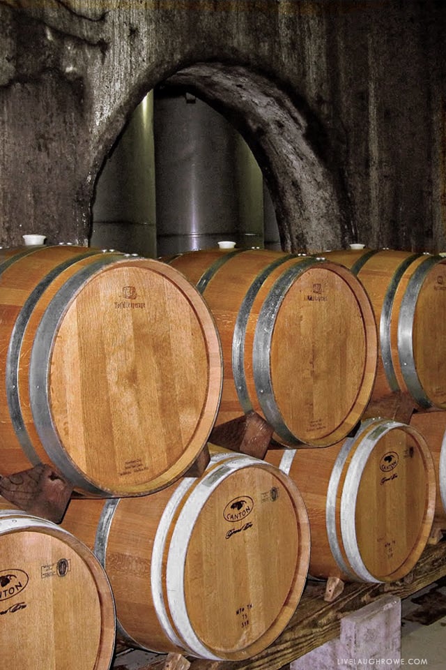 Wine Barrels in Missouri Winery