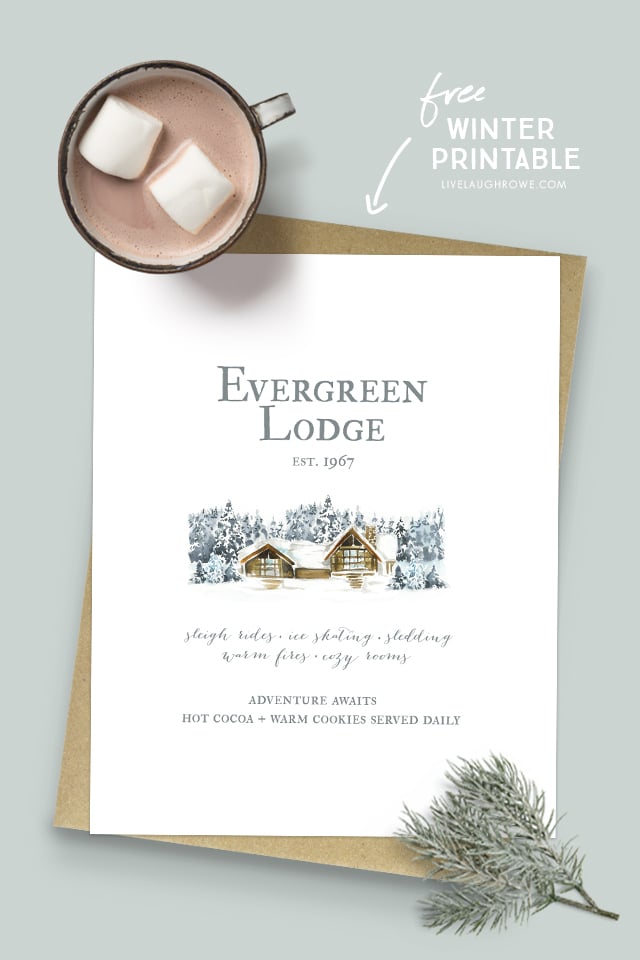 Evergreen Lodge Winter Printable