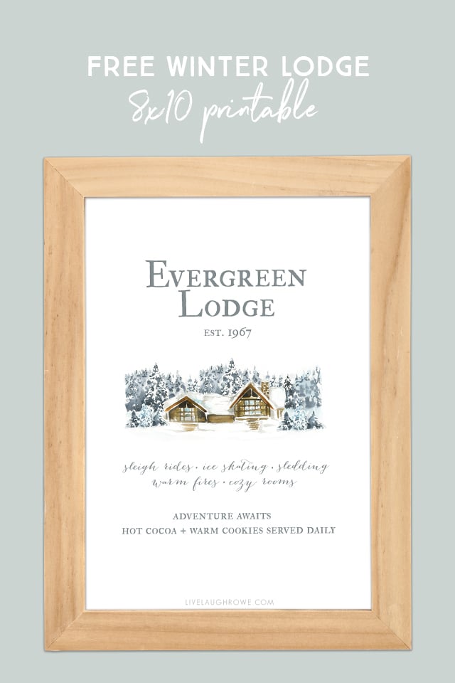 Evergreen Lodge Winter Printable