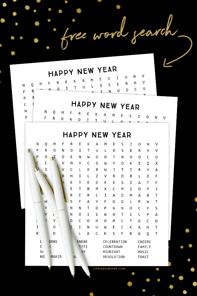 New Years Word Search 