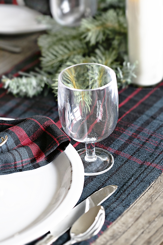Acrylic Wine Glass in Christmas Tablescape