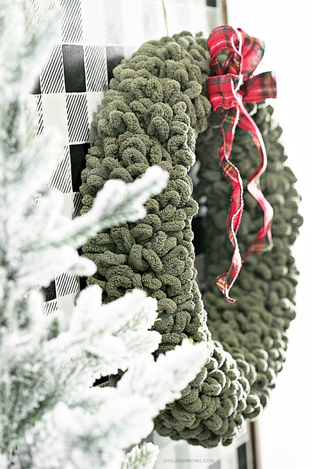 homemade christmas yarn wreaths