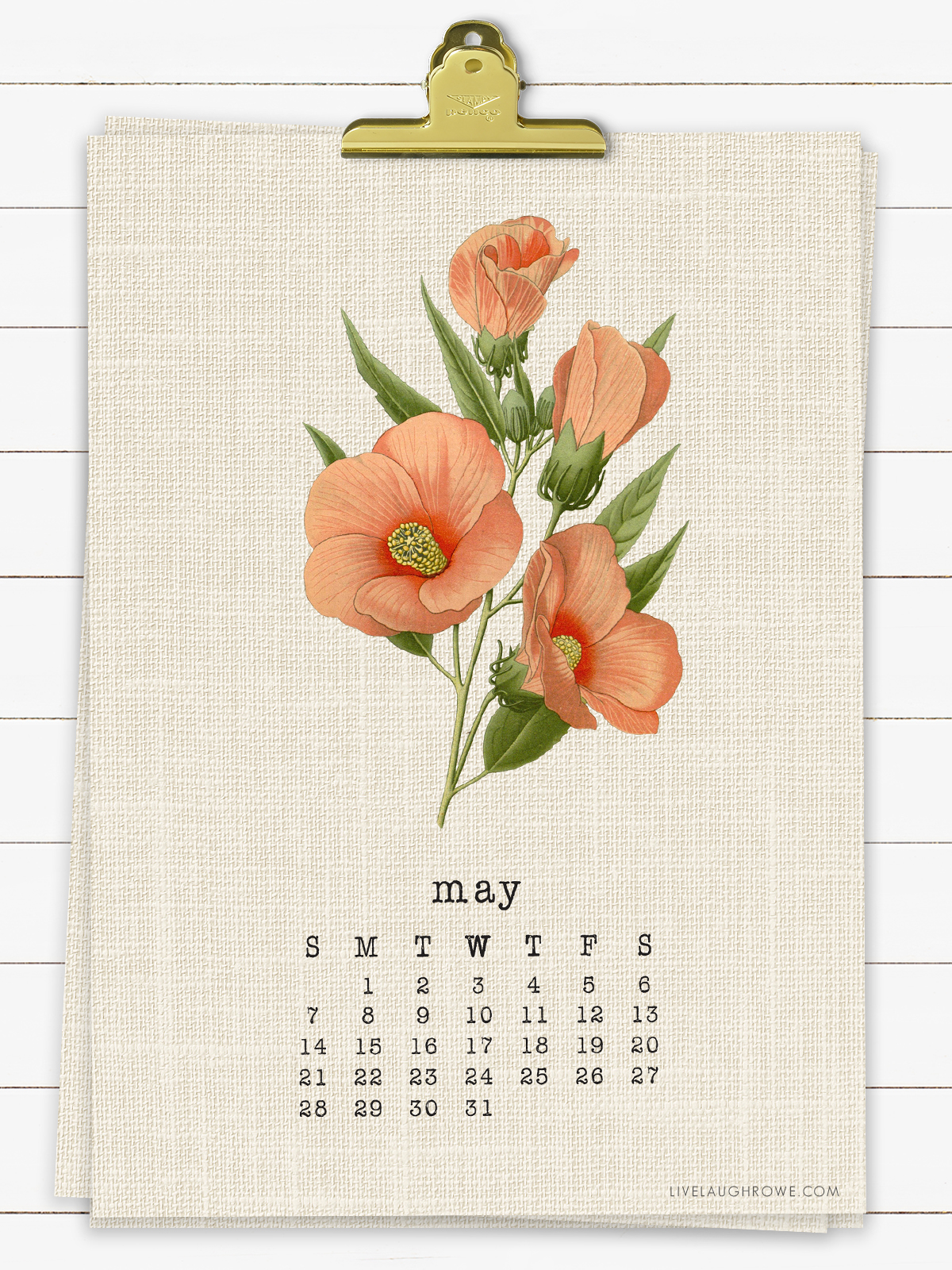 Printable 2023 Botanical Calendar Live Laugh Rowe