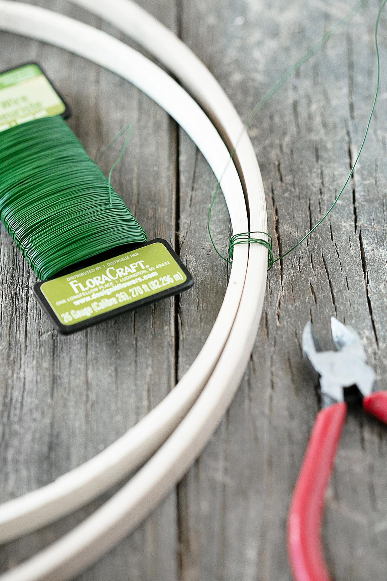 Attaching Hoops Together with Floral Wire