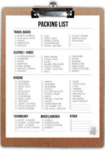 Free Printable Packing List for Travel - Live Laugh Rowe