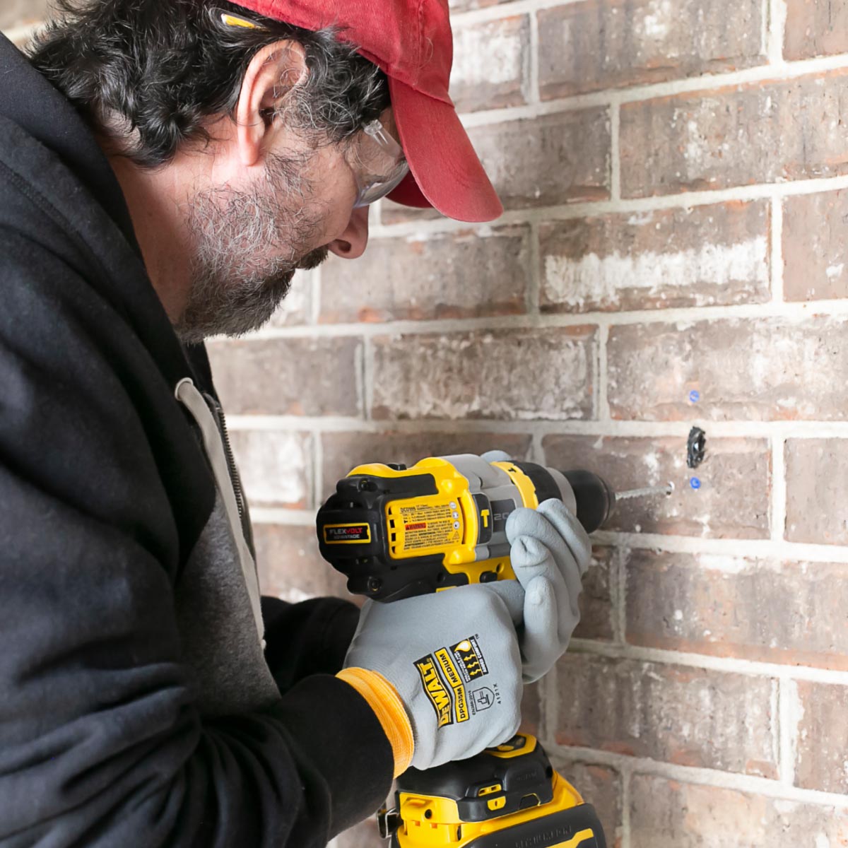 Installing the Ring with DEWALT Hammer Drill. livelaughrowe.com