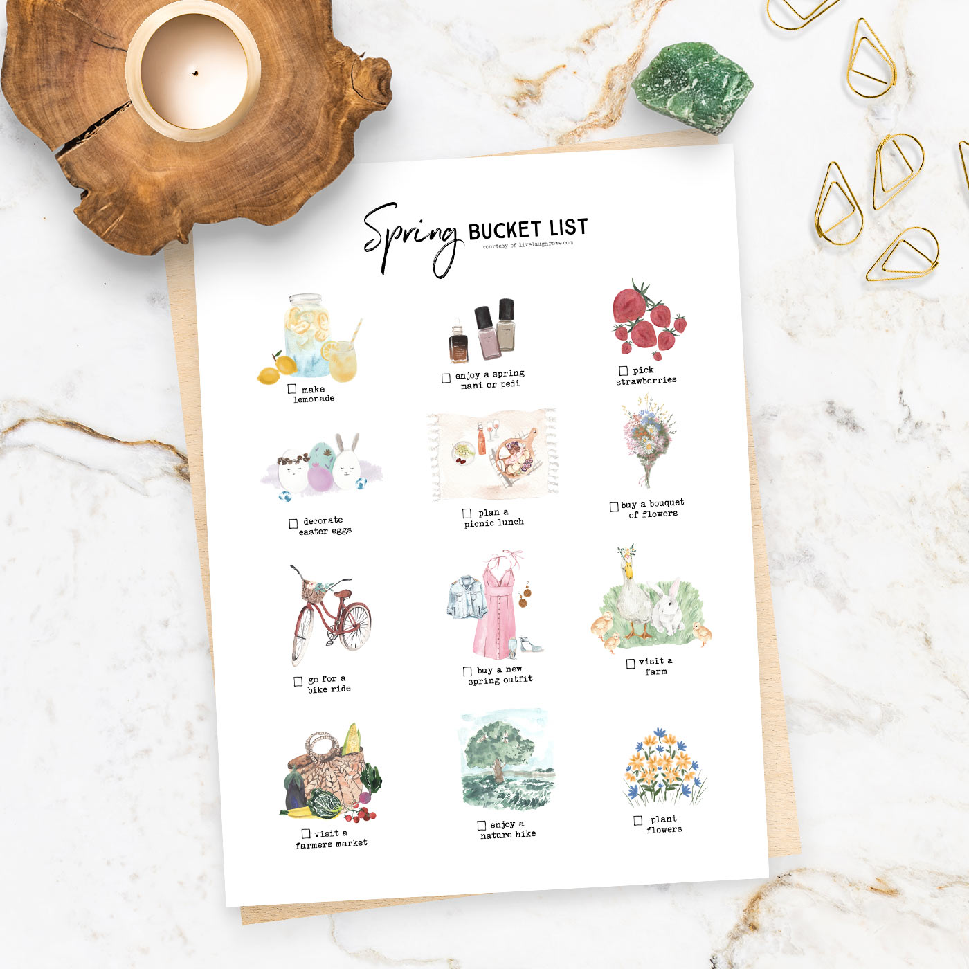 Spring Bucket List Visual Spring Bucket List - Live Laugh Rowe