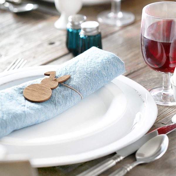 Easter Table Setting with Rabbit Napkin Ring