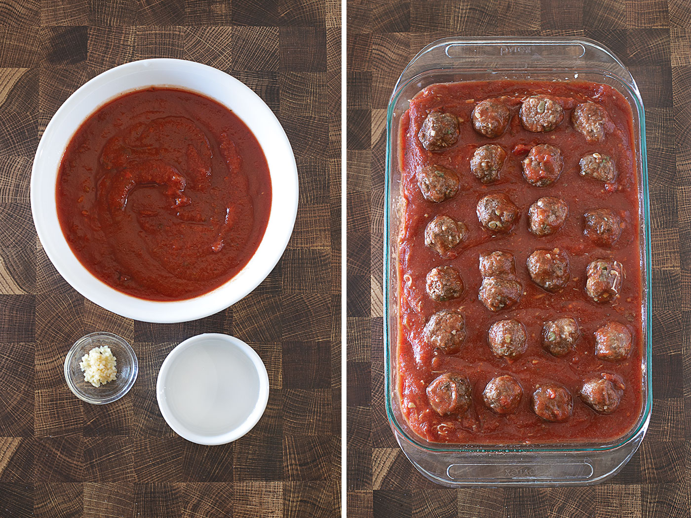 sauce and meatballs for meatball sub casserole