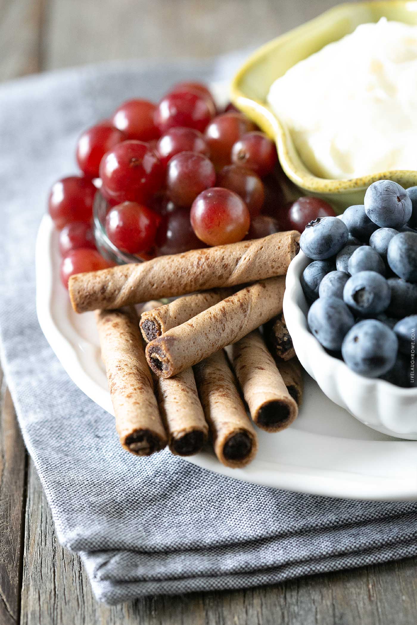 Cookies and Fruit on a plate