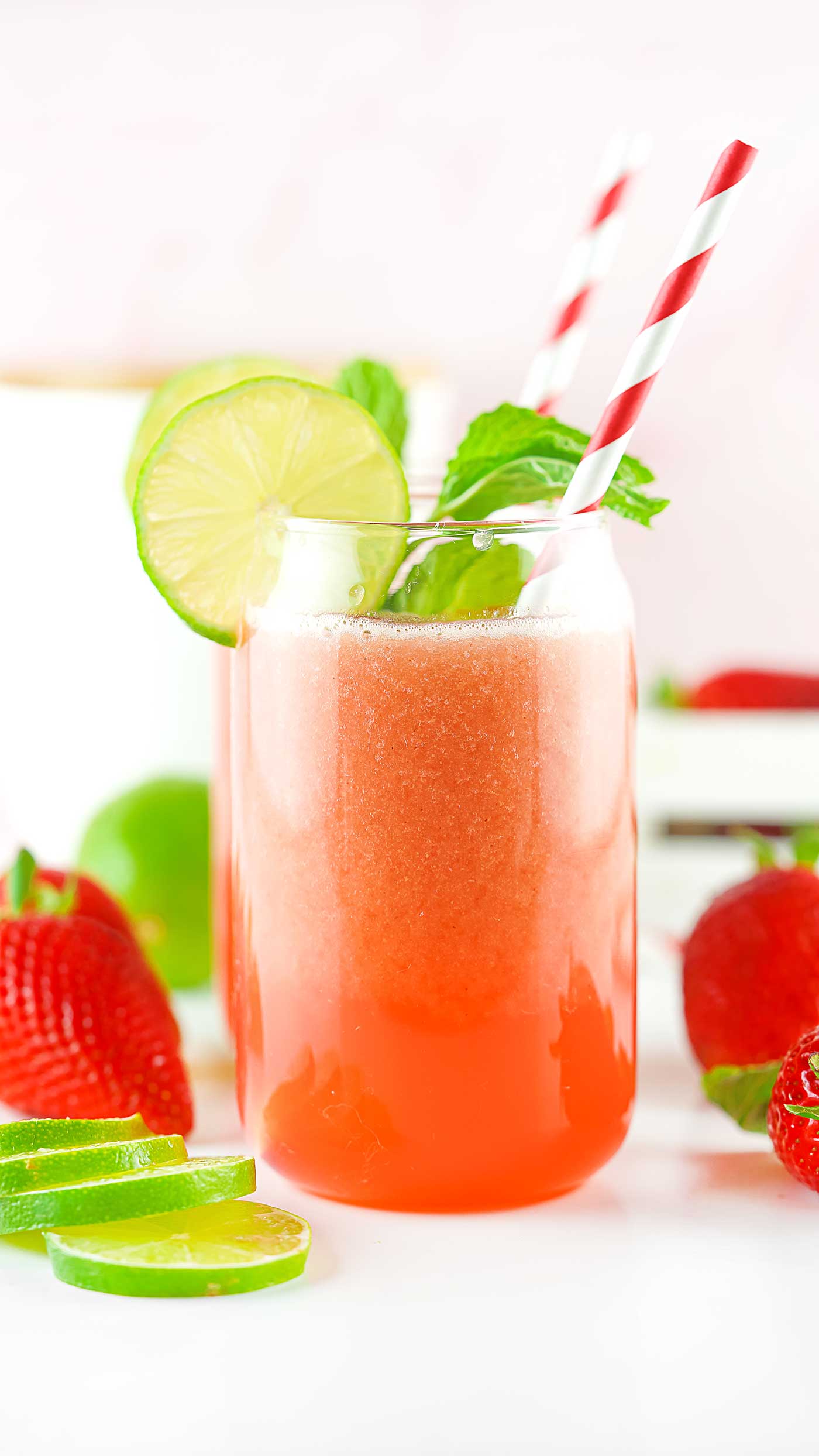 Glass of Strawberry Agua Fresca