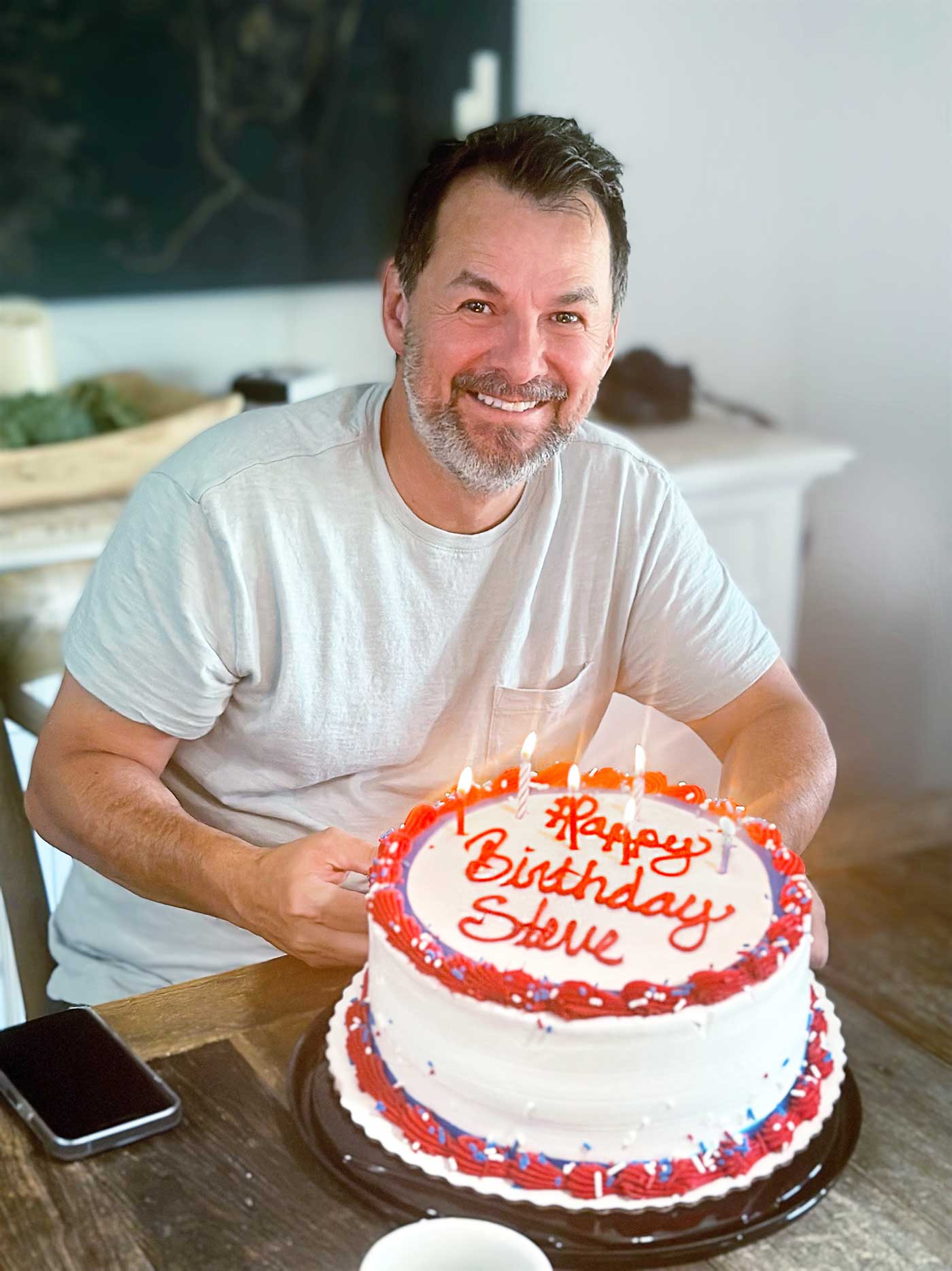 man with cake