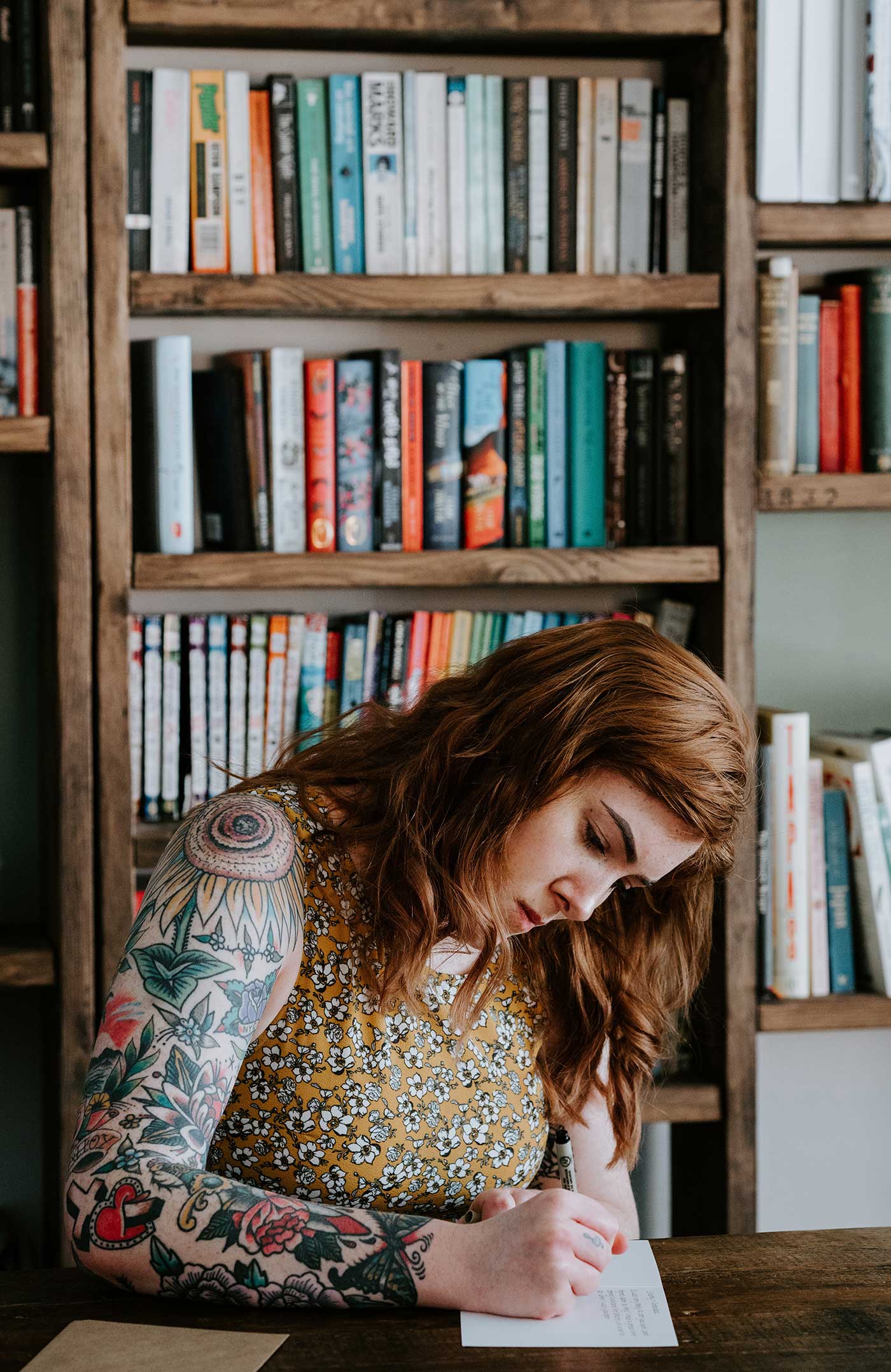 Girl writing a letter