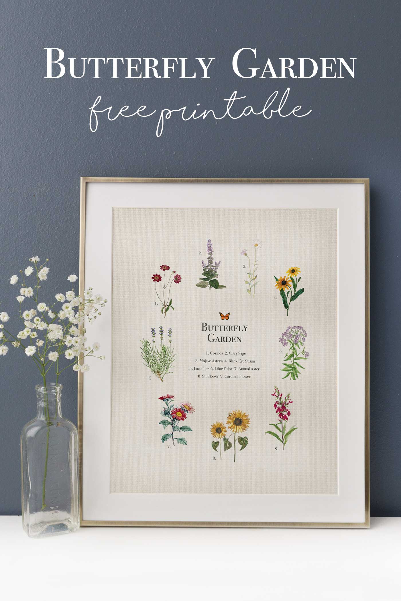 Framed Butterfly Garden Printable