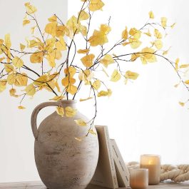 faux aspen stems in a large vase