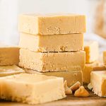 Slices of Peanut Butter Fudge Stacked