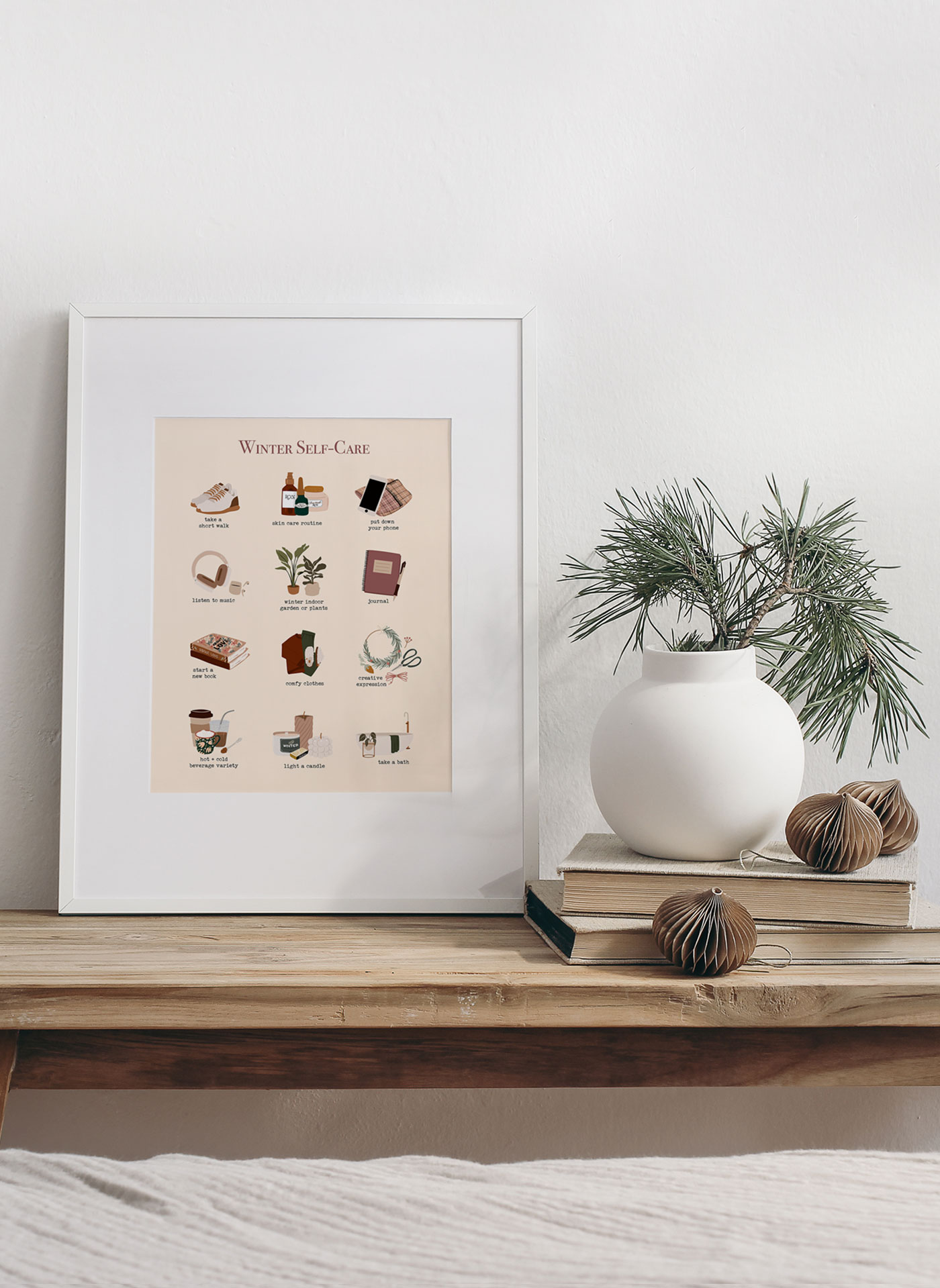 Styled printable in a frame