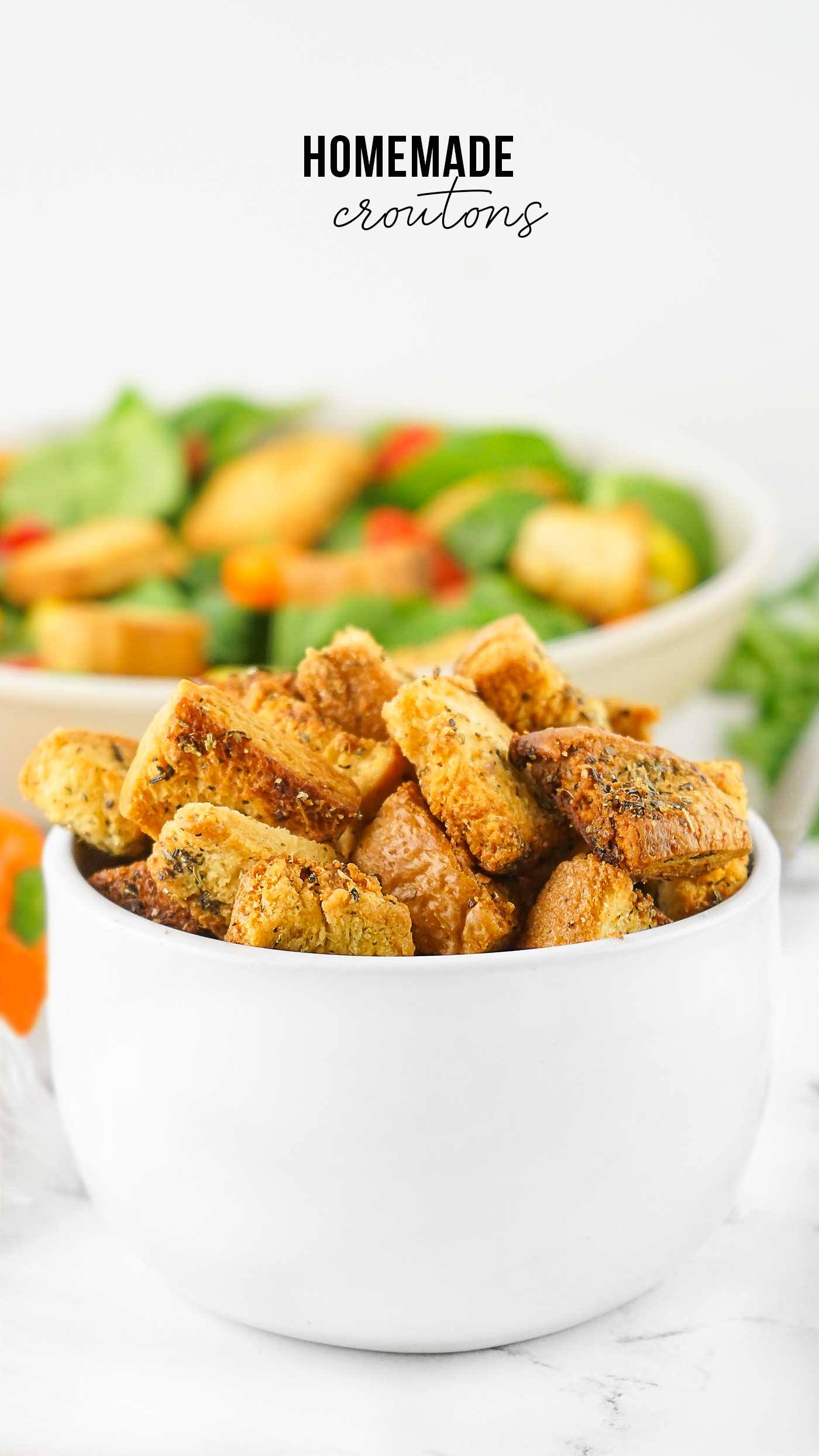 Bowl of Homemade Croutons