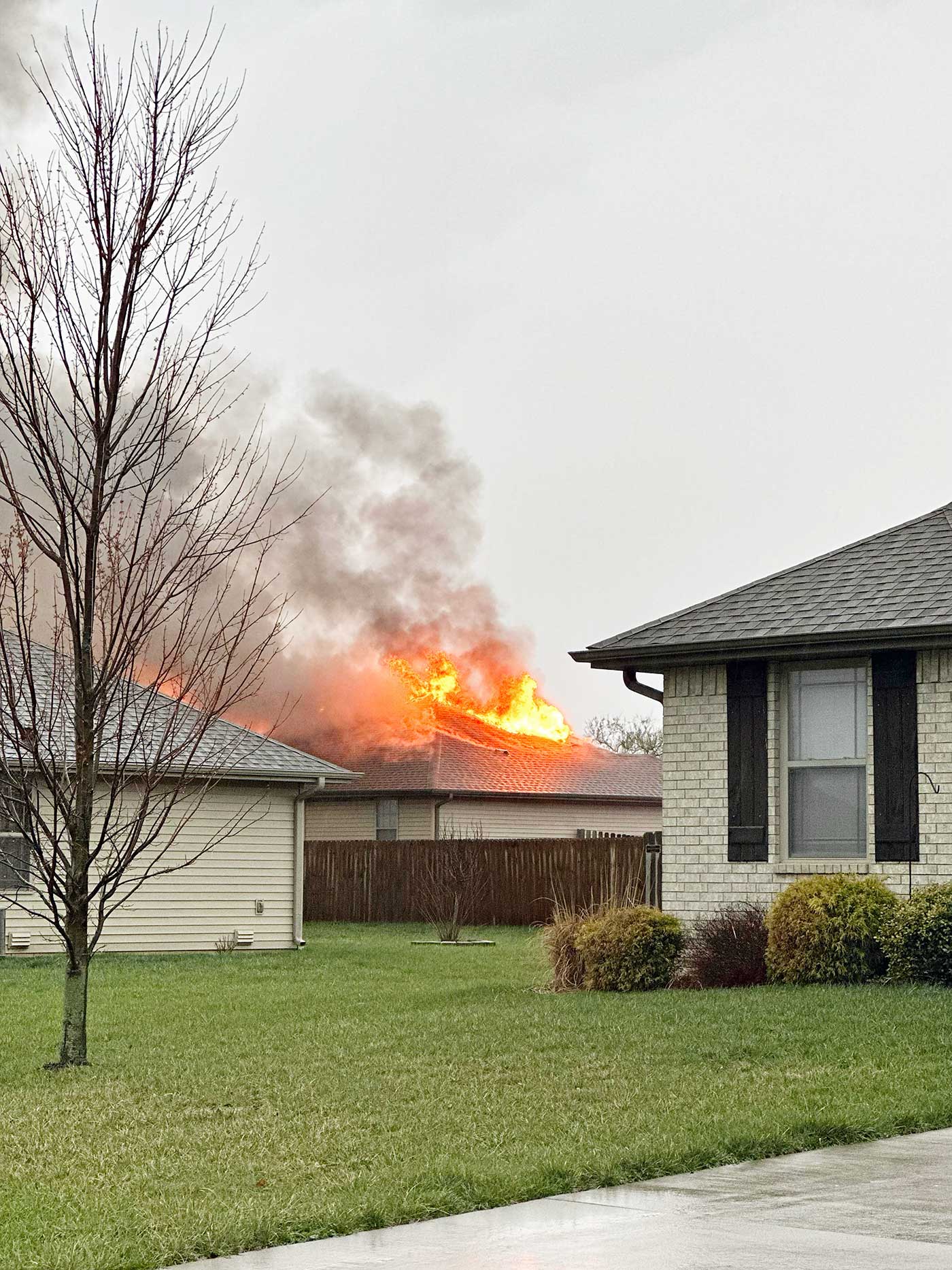 house struck by lightening