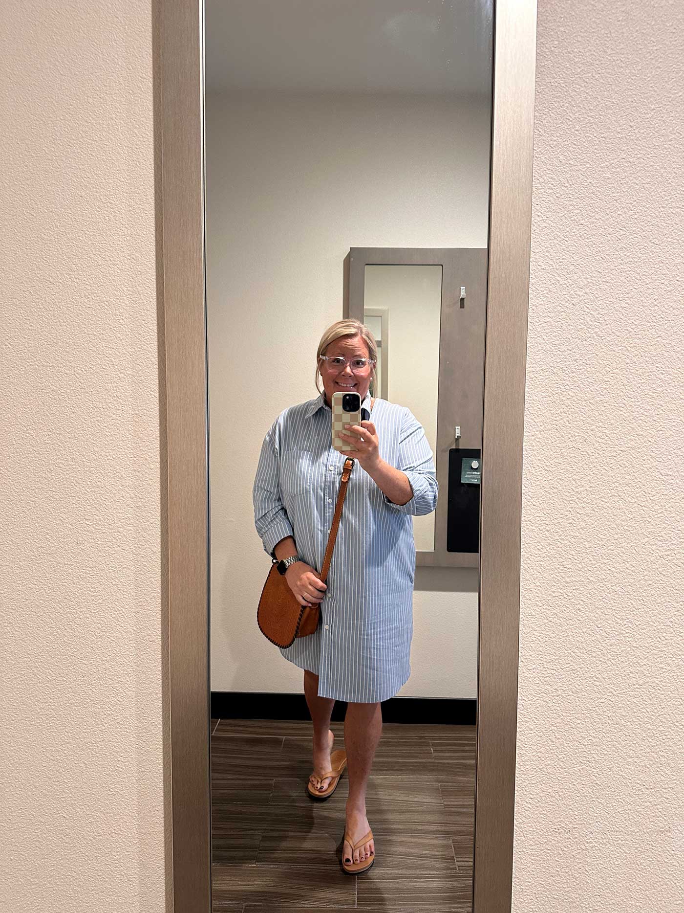 mirror selfie in Target shirt dress