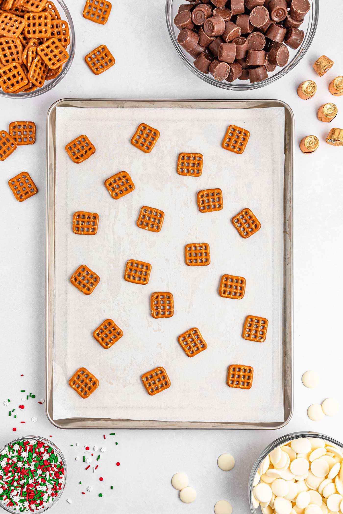 pretzels on a cookie sheet