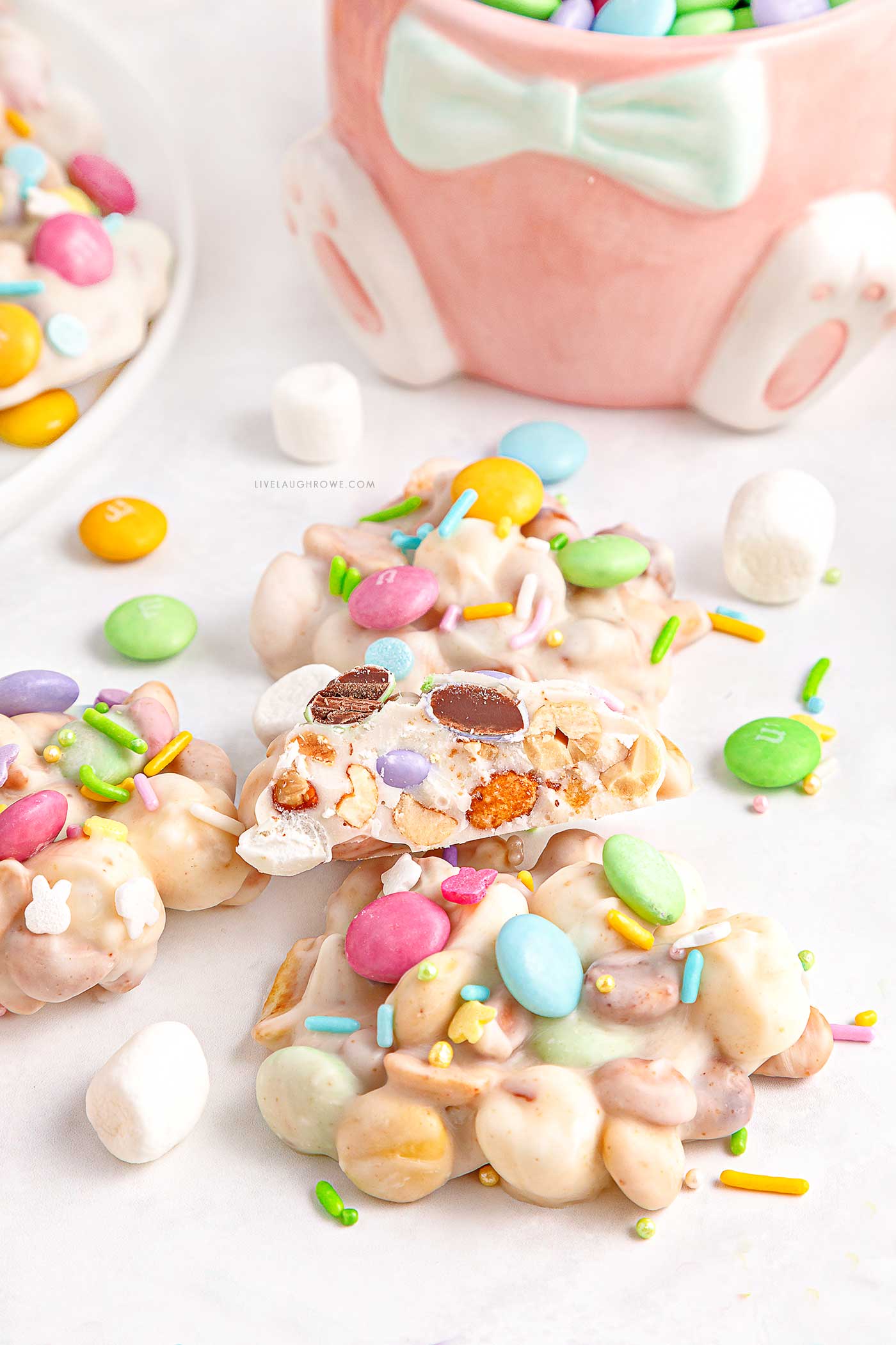 up close picture of the inside of homemade easter candy