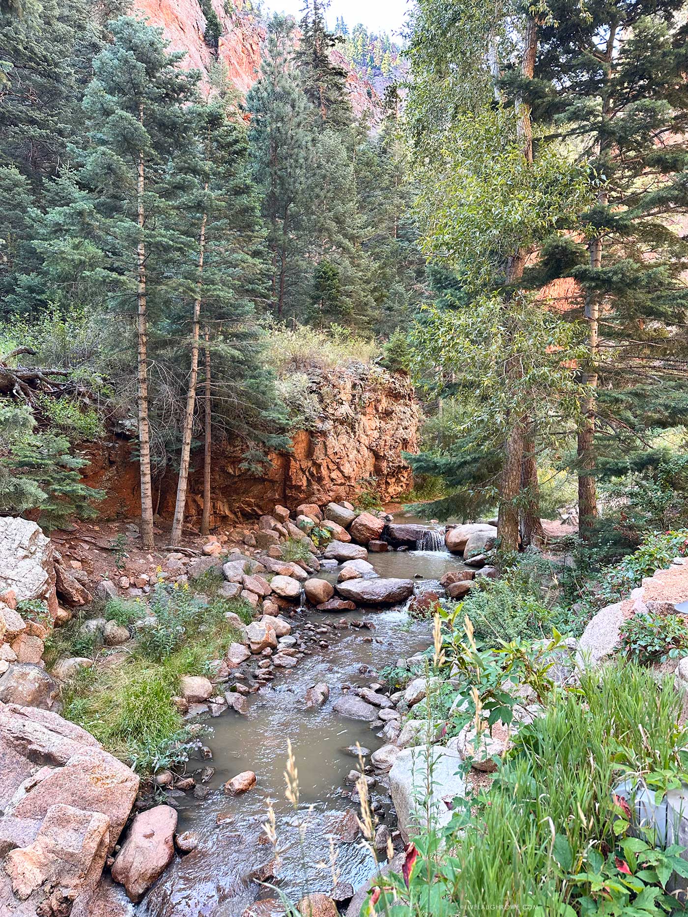 beautiful creek in seven falls, colorado springs