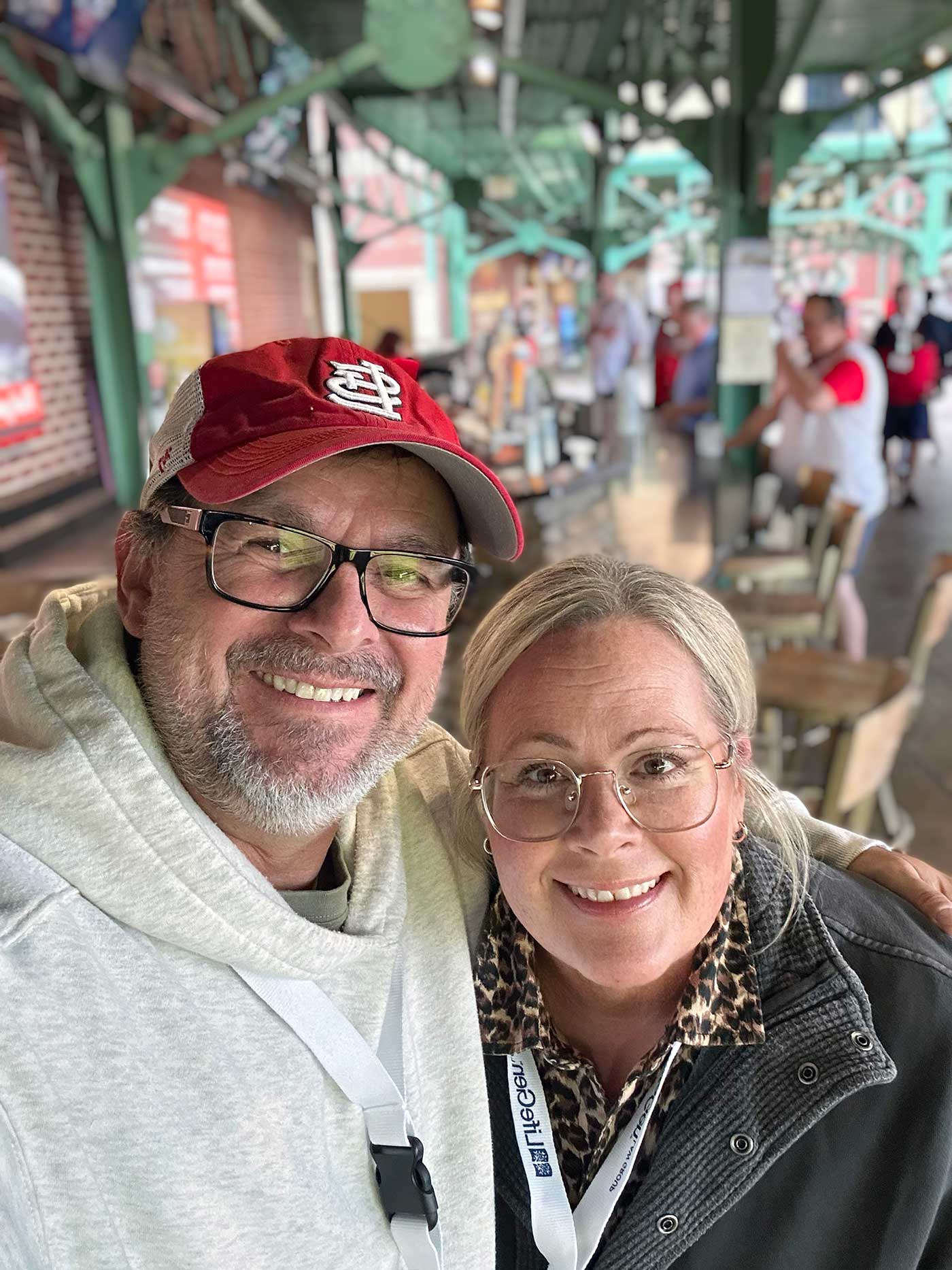 a couple smiling for a picture