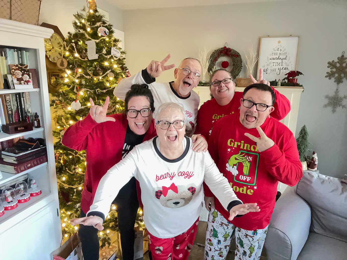 fun family picture on Christmas