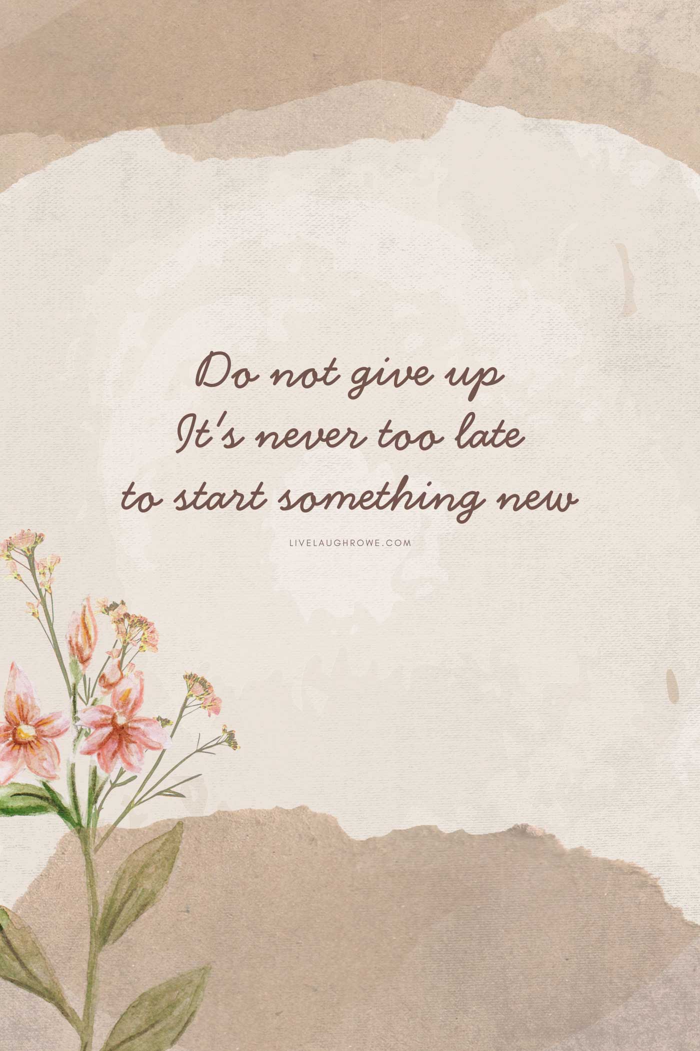 layered graphic with florals and text