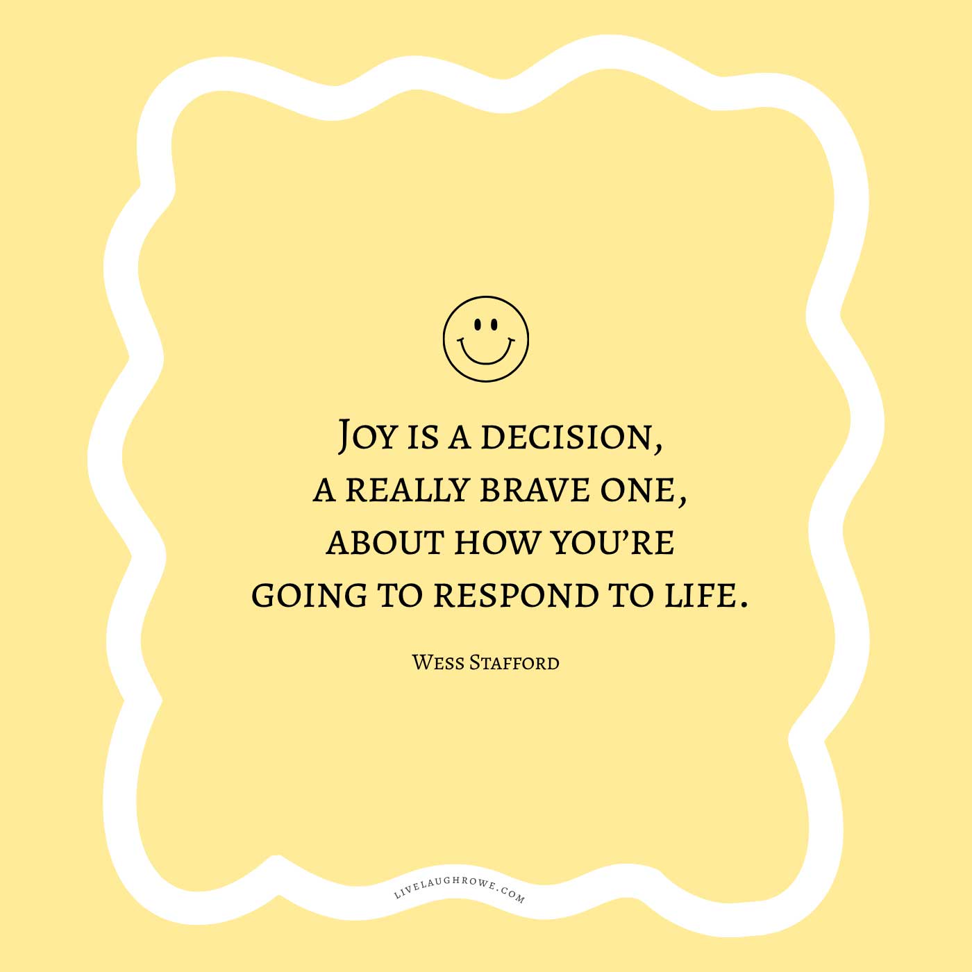 yellow graphic with text about choosing joy