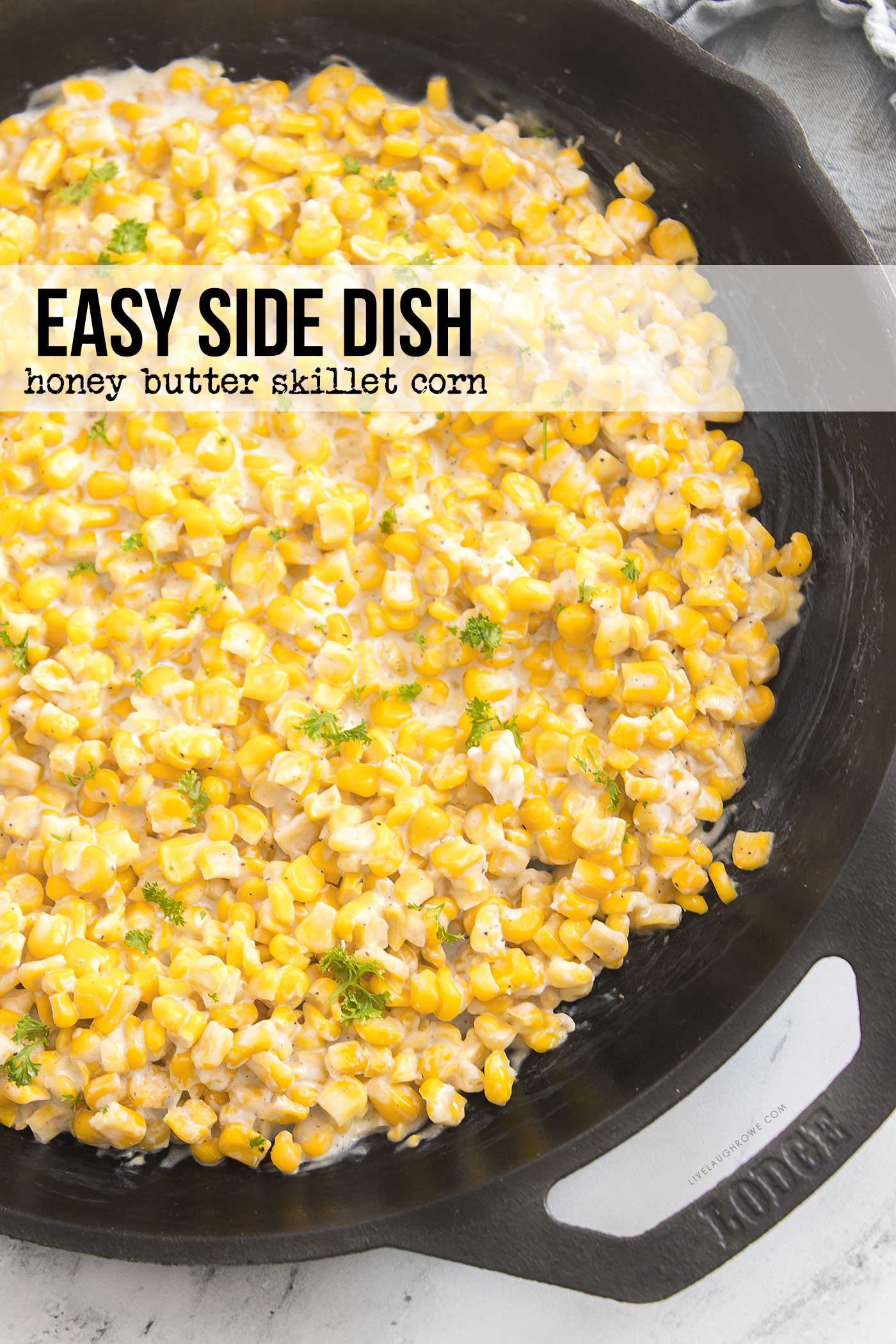 Creamy skillet corn in a cast iron skillet makes a great side dish
